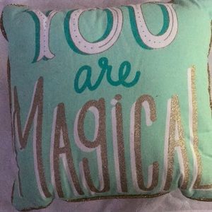 I got this pillow a while back it is light green with gold glitter